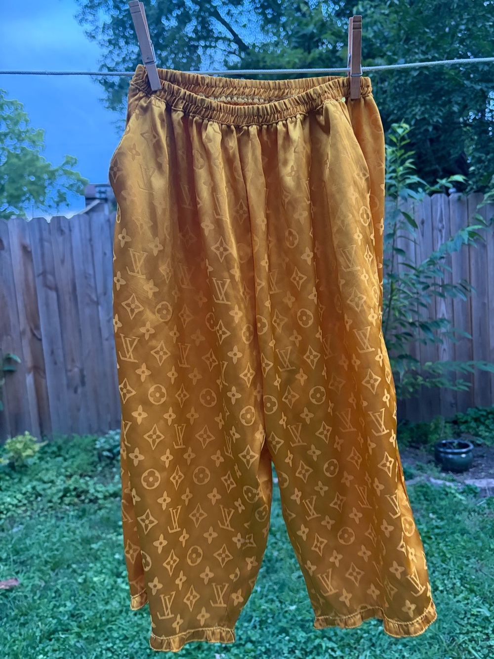 Girls Silky LV Monogramed Pajama Pant